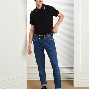 Symbol Premium Men’s Cotton Stretch Solid Polo T-Shirt (Regular Fit | Pique Knit)